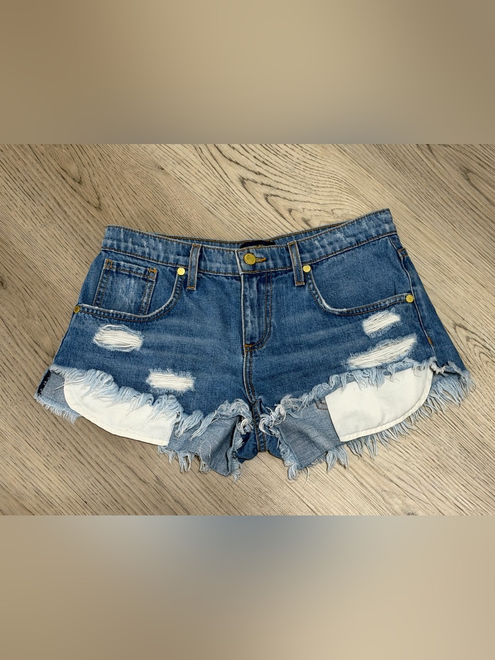 Ramy Brook New York Size 25 (2) Blue Denim Christy Cutoff Frayed Shorts $325